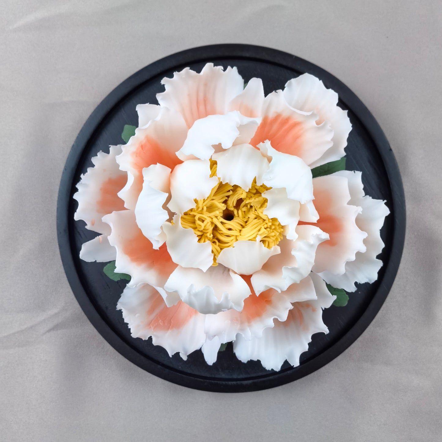 Hand-Sculpted Ceramic Peony Incense Holder & Essential Oil Diffuser | Elegant Home Decor