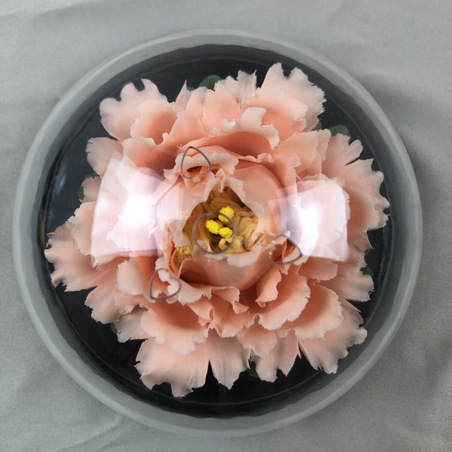 Orange Peony Porcelain Diffuser – Handmade Heritage Ceramic Aroma Ornament, Home Decor Gift for Mom