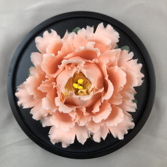 Orange Peony Porcelain Diffuser – Handmade Heritage Ceramic Aroma Ornament, Home Decor Gift for Mom