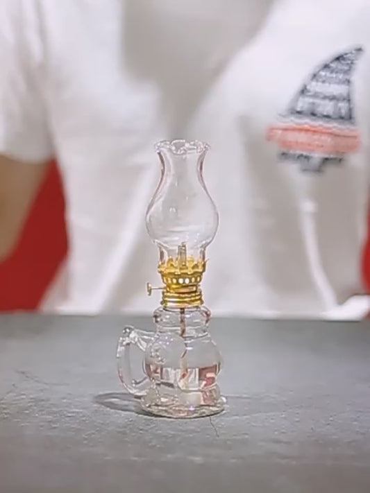 Vintage Clear Glass Kerosene Lamp | Traditional Oil Lamp for Home & Camping